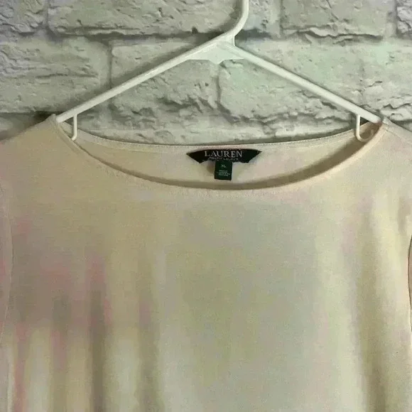 Lauren Ralph Lauren basic T shirt round neck pale pink SIZE XL - Picture 2 of 9